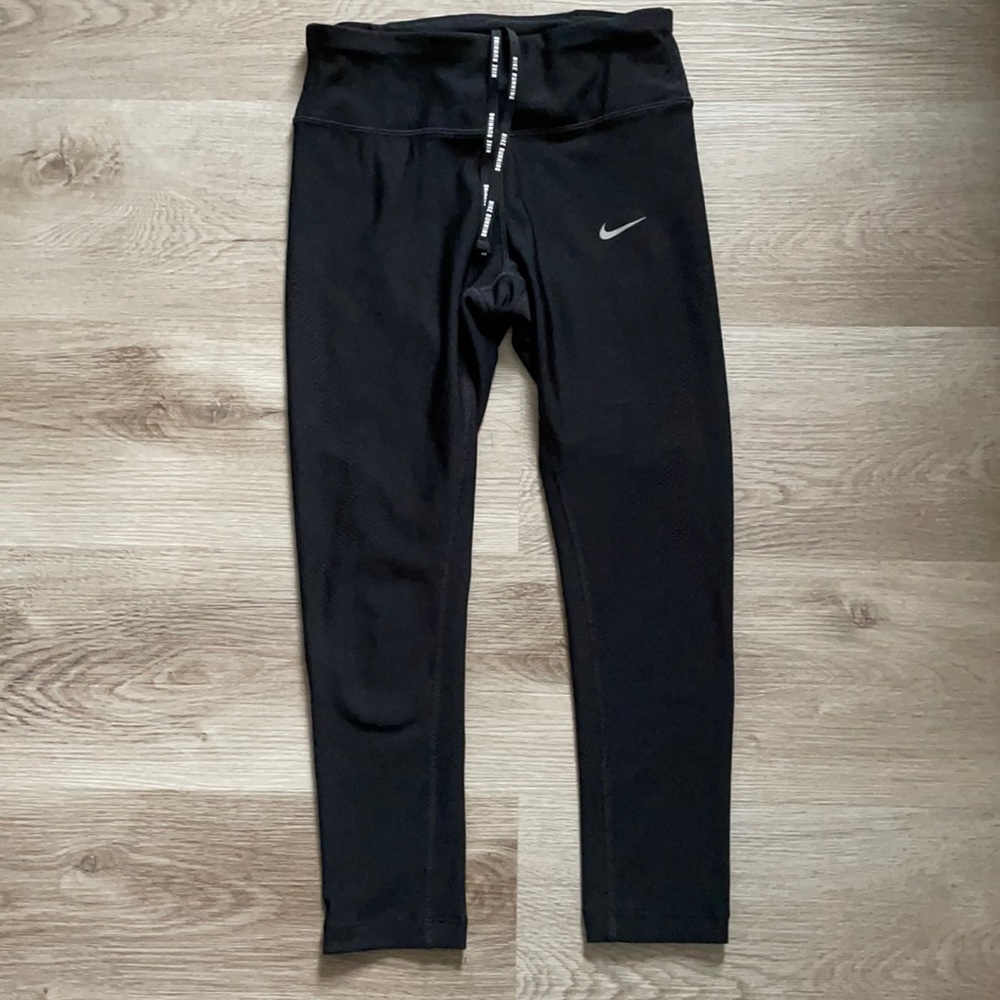 Nike Dri-Fit Running Leggings Women’s Black Gym Workout Run Yoga  7/8 length XS
